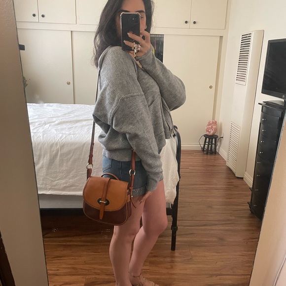 Dooney & Bourke Leather Verona Christina Cross Body Bag in Cognac - Picture 6 of 9